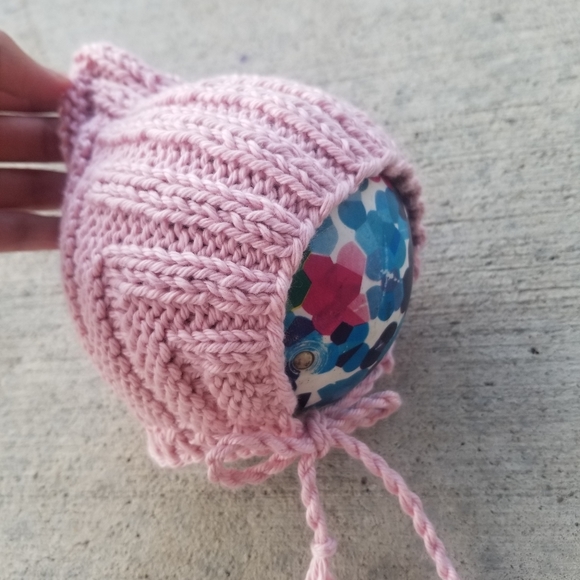 Daylily Pink Baby Pixie Bonnet Hat - Picture 7 of 12